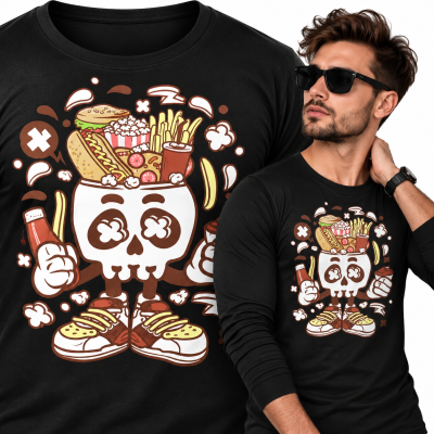 LONGSLEEVE ANIMOWANY JUNK FOOD SKULL